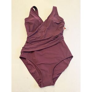 LL Bean size 14R Swimsuit Shaping Swimwear Tanksuit  Royal Plum NWT